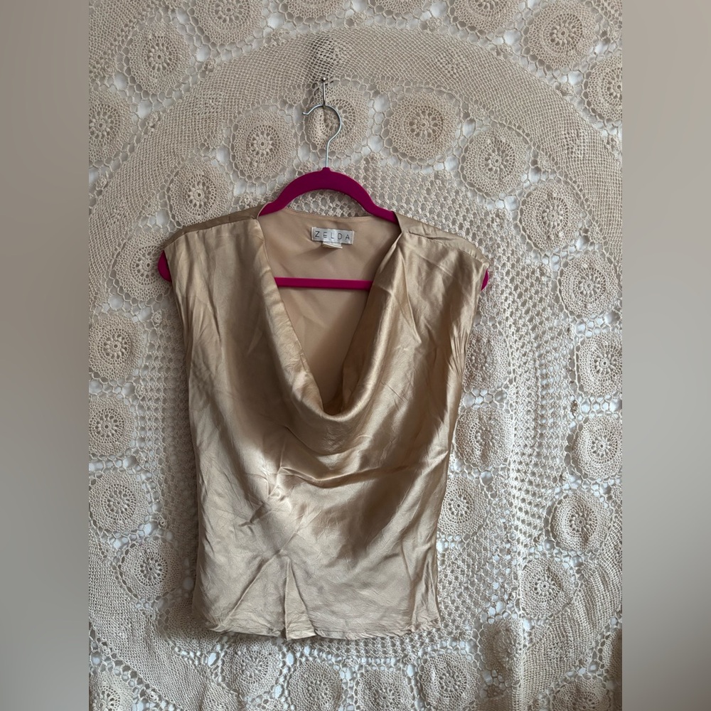 Zelda silk cowl neck sleeveless blouse. Size U.S. 4.